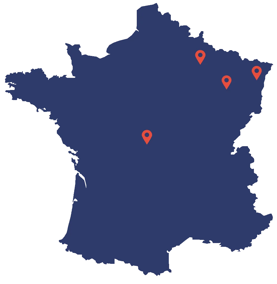 Carte de France des zones d’intervention